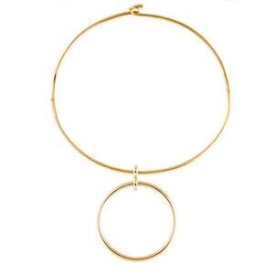 India Hicks Gold Double O Pendant Structured Necklace